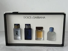 DOLCE & GABBANA VARIETY | Men's Mini Gift Set 4 Pcs: 0.17 Oz each K, The One, LB