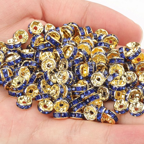 Crystal Rhinestone Spacer Beads for DIY Bracelet Jewelry Making Metal Mix 50pcs - Bild 35 von 43