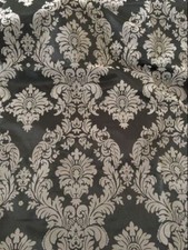 15 Yards Royal Grey Black Flocking Damask Taffeta Velvet 45ft Fabric 58" Flocked