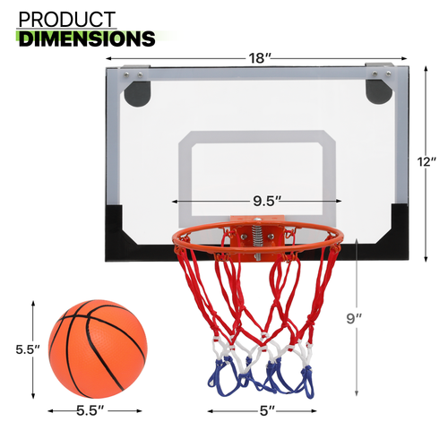 Mini Wall Mounted Basketball Hoop Over the Door Hanging Polyethylene BackBoard - Picture 3 of 10
