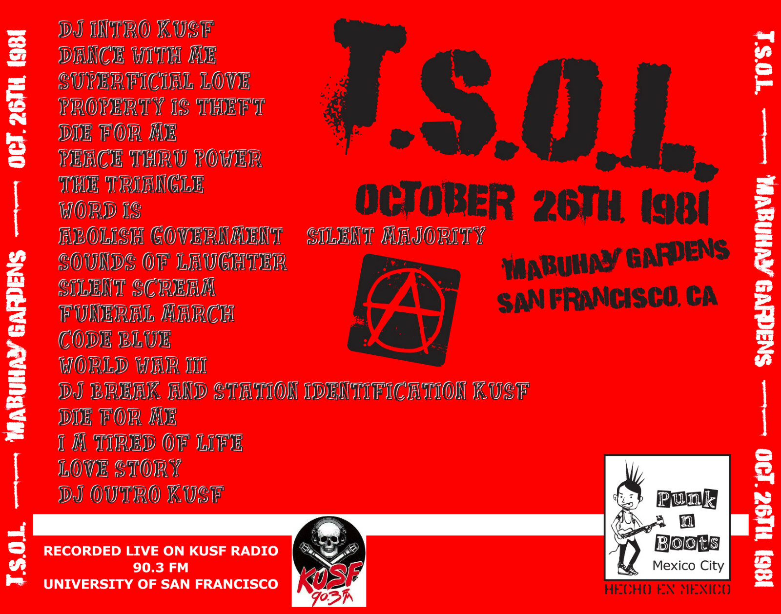 T.S.O.L "Mabuhay Gardens Live 1981" Import CD ***BRAND NEW & SEALED