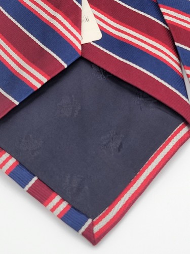 Brooks Brothers MAKERS Seidenkrawatte rot blau weiß gestreift REPP Muster O062 - Bild 7 von 7