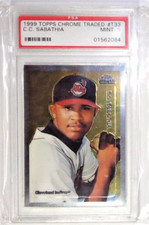 C. C. CC Sabathia 1999 Topps Chrome Traded & Rookies #T33 PSA 9 Mint Rookie RC