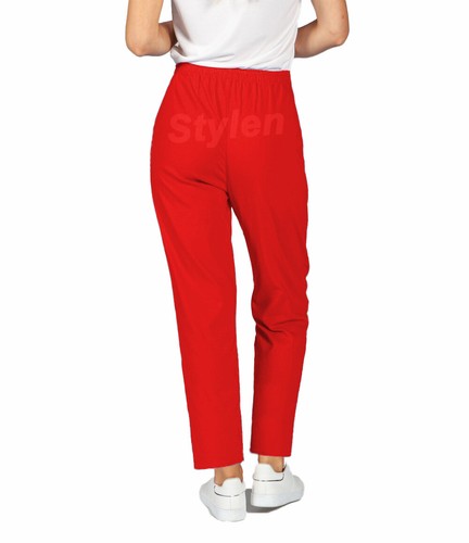 Damen Hose Gummibund Pull On Cherry Berry Full Length Trousers - Bild 32 von 34