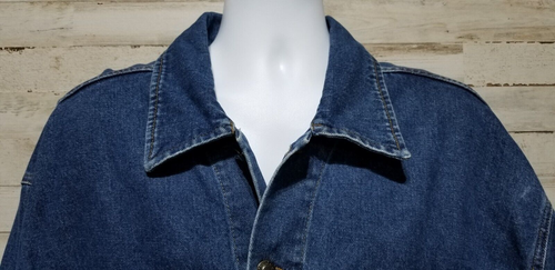 VTG Jeep Denim Jacket Mens 3X Blue 90s Trucker Pockets Logo Teflon HT Mexico VGC - Picture 3 of 9