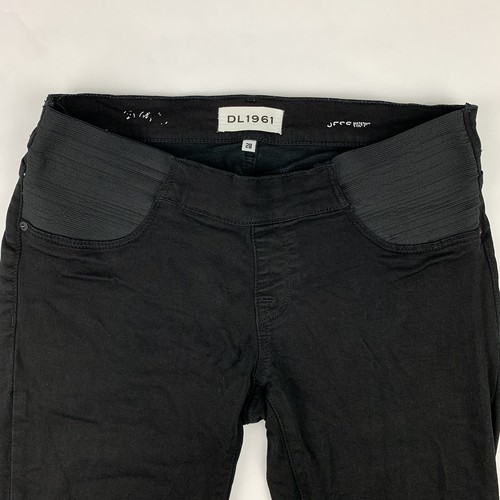 DL1961 Maternity Jeans Womens Sz 28 Jess Skinny Leg Black Twill Denim Jegging - Picture 6 of 9