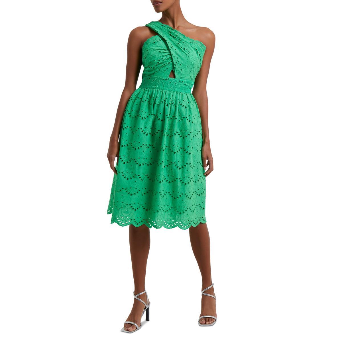 Женское зеленое платье миди на одно плечо French Connection Appelona 2 BHFO 2716