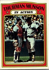 1972 Topps THURMAN MUNSON In Action New York Yankees #442 EX Condition
