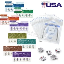 Dental Orthodontic Brackets Braces Roth/mbt 022/018 3/345 Hk/Ni-Ti Arch Wires