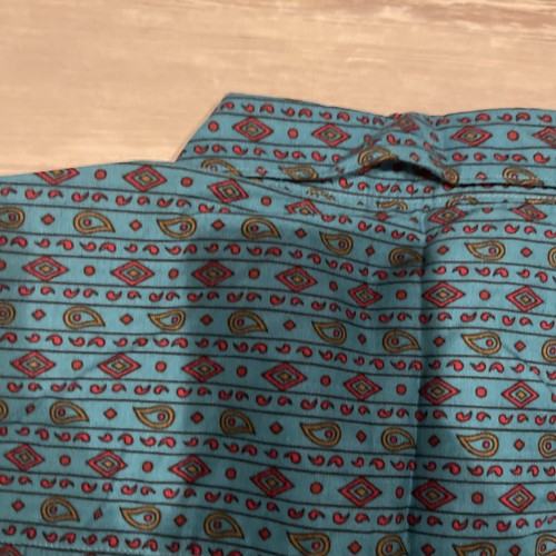 Vintage 90s Todays News Button Down Shirt Paisley Blue Pattern Western Look 2XL - Picture 8 of 9