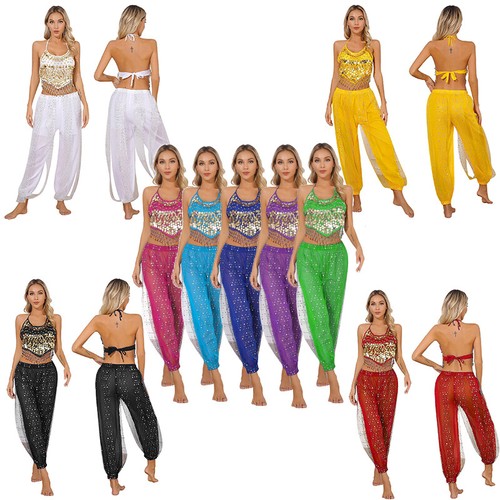 Womens Set Carnival Outfits Suit Costumes Performance Elastic Waistband Dots - Picture 9 of 111