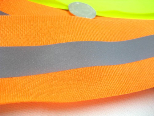 orange silber Hi Viz reflektierendes Band Band Fahrradjacke Nacht Sicherheit Einsatzband - Bild 7 von 9