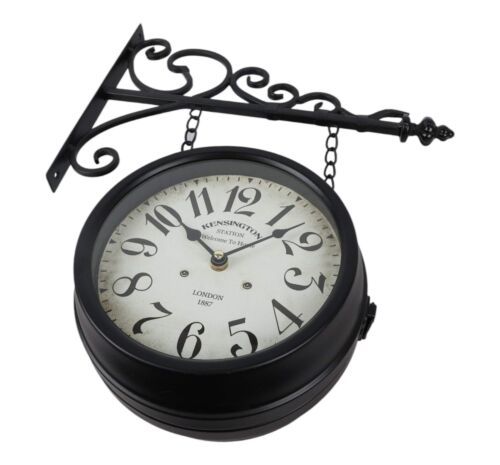 Eson - Retro Classic Vintage Kensington Train Station Clock Black - Picture 4 of 6