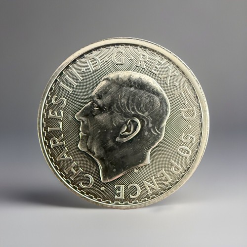 2025 Great Britain Britannia 1/4 oz .999 Fine Silver 50 Pence Gem BU Fresh Mint - Bild 2 von 3