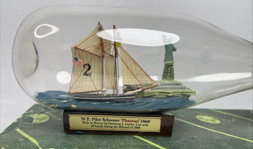 Vintage Hand Made Ship in a Bottle "Pilot Phantom" in 1868 by Dennis. J. Lawlor - Picture 2 of 11