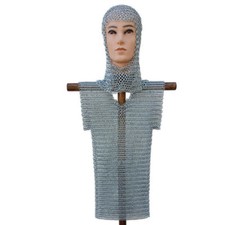 Medieval Half Sleeve Child Haubergeon Chainmail Replica Knight 16g Costume Armor