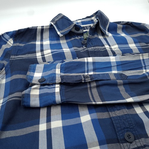 Superdry Hombre Camisa Azul Cuadros Franela Algodón de Leñador Ln8 Talla L - Imagen 8 de 8