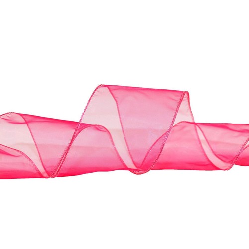 Wired 2-1/2-Inch Chiffon Ribbon with 20-Yard Spool Cerise - Picture 2 of 3