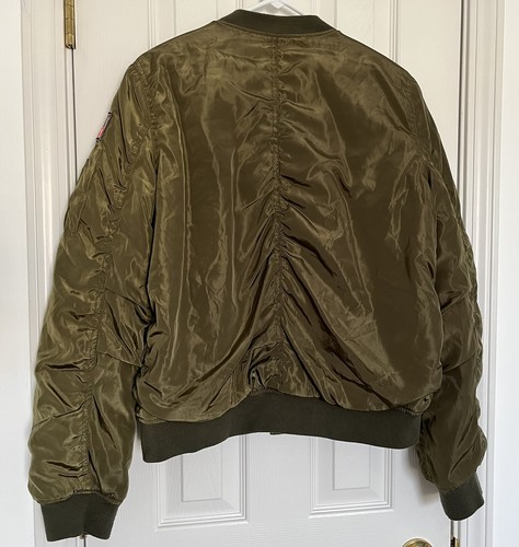 AtZ California Mock Pilot Bomber Jacket Women's Medium Green/Orange Size L - Bild 3 von 11