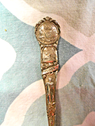 Antique Sterling Silver Watson / Mechanics Souvenir Spoon Chicago Architecture - Picture 2 of 13