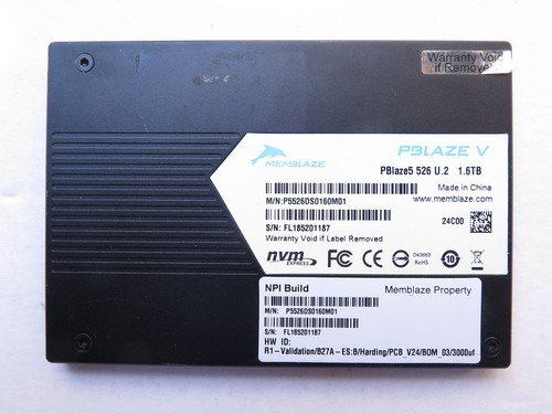 1.6TB Pblaze5 526 PCIe 3.0 NVMe 2.5" U.2 SSD - 63 hours