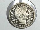 1907-S Barber Dime in very good