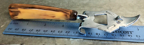 Vtg Bakelite Bottle Can Punch Jar Opener Butterscotch Swirl Barware Mocap USA - Picture 8 of 9