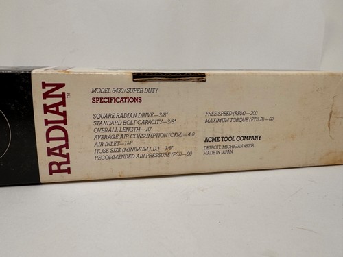 Radian 8430 air Wrench 3/8” Square Drive - Picture 7 of 7