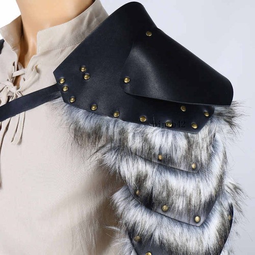 Medieval Viking Men's Feather Shoulder Armor Strap Cosplay Halloween Role Play - Bild 5 von 5