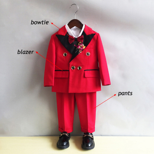Boys Formal British Dress Suit Sets Flower Performance Kids Blazer Pants Outfits - Bild 24 von 27