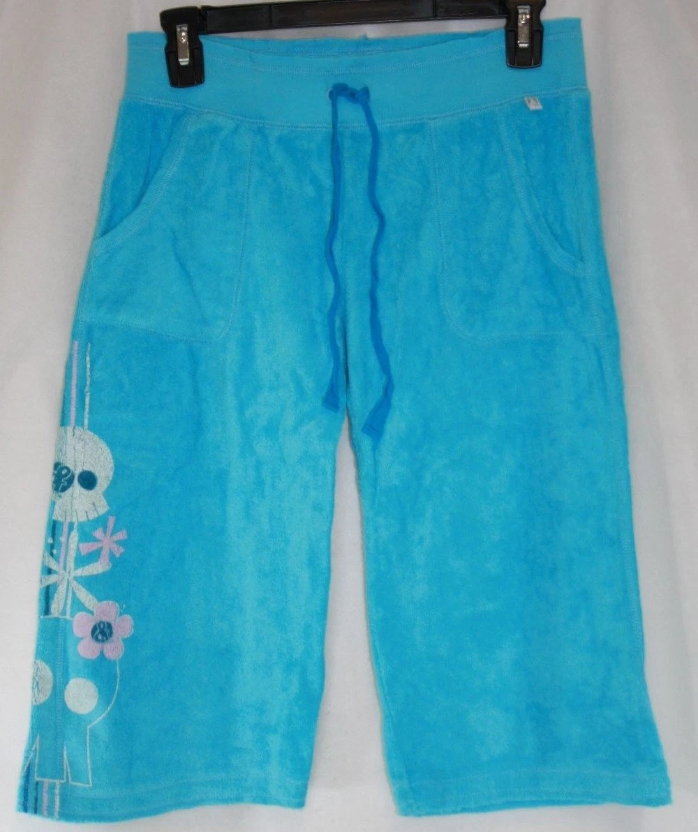 Womens Juniors David & Goliath Blue Skulls Terry Long Shorts Capri Lounge Pants
Opens in a new windo