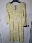 NWT By Anthropologie Tiered Puff-Sleeve Dress Size S Yellow CP8450