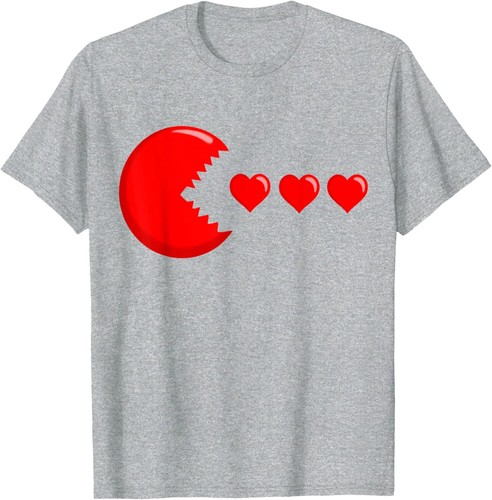 Valentines Day Gamer Eating Hearts Men Boys Kids Youth Teen T-Shirt Hoodie - Picture 9 of 17