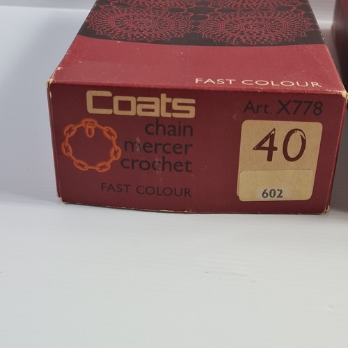 2×COATS Chain MERCER Crochet Cotton 7 Full New Balls NO 602 and 8x NO 609 - Picture 4 of 12