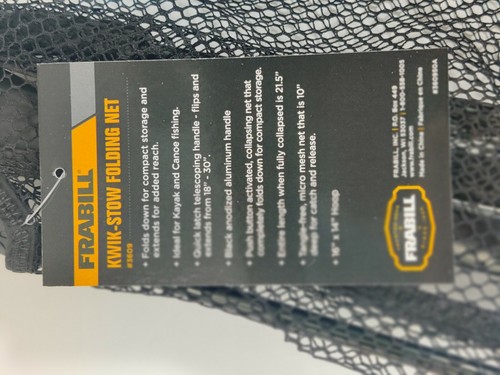 NEW!🔥16x14 FRABILL KWIK-STOW FOLDING FISHING LANDING NET 18"x30" Kayak Compact - 第 7/10 張圖片