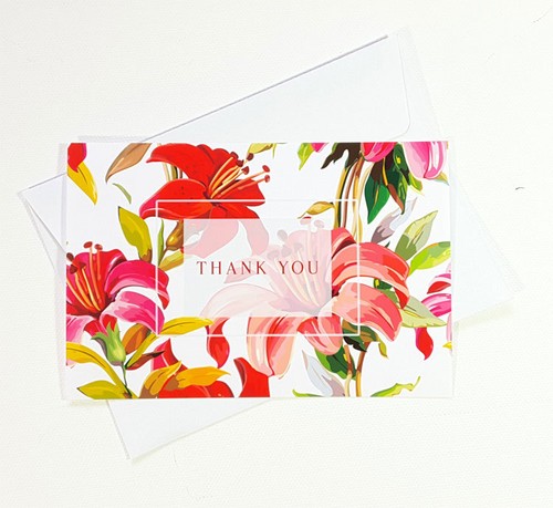 2 Thank You Cards Notes Flower Wedding Business Birthday Thankful ID THANK64 - Bild 7 von 7