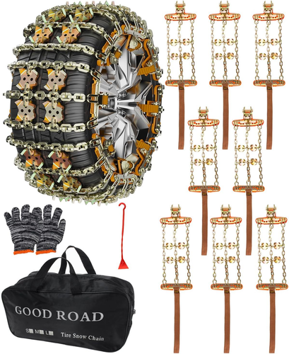 Adjustable Tire Chains for Cars/Suvs/Pickup, 8.7-11.1 Inch, 8 Pcs - Picture 12 of 12