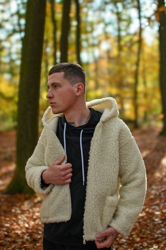 MERINO Hombre Chaqueta de Lana con Capucha 100% Lana de Cordero Lana Merino Chaqueta Lana de Oveja - Imagen 24 de 38