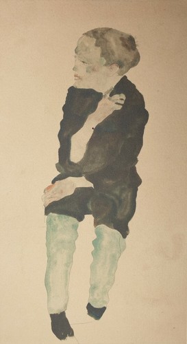 Egon Schiele, Ritratto di vecchia, litografia firmata a mano - Foto 1 di 3