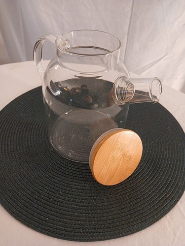 Glass Tea Pot Hiware-K 1800m/60oz w/ Lid and Filter Multiple Drink Uses - Picture 3 of 12