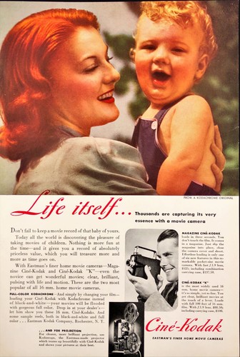 1938 Cine-Kodak Full Color Kodachrome Movie Film Vintage Print Ad Mother & Son - Picture 2 of 2