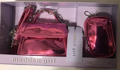 Conjunto de regalo bandolera Madden Girl en caja con bolsa rosa metálico etiquetas nuevas en caja - Imagen 1 de 8