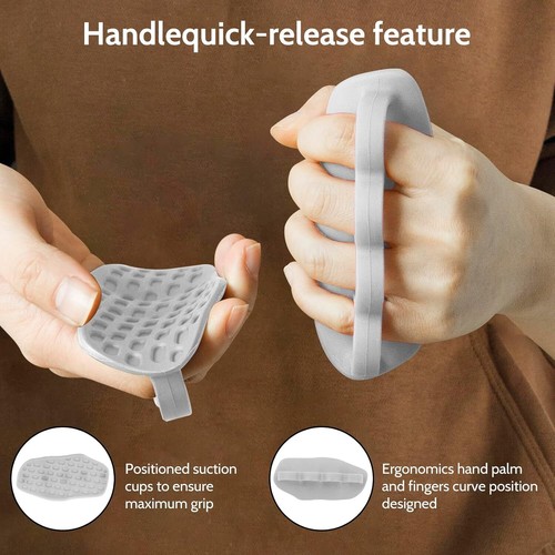 2 Pcs Rubber Fingerless Gym Grip,Hand Protection Weight Lifting Gloves for Adult - Picture 12 of 24