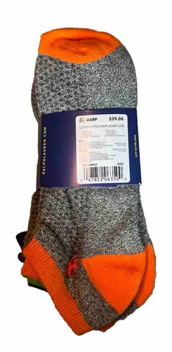 POLO RALPH LAUREN Hombres Calcetines Técnicos Deportivos 6 Pares Gris Mezcla Multicolor Talla 10-13 - Imagen 5 de 6