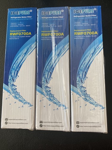 Fit For Samsung DA29-00020B HAF-CIN/EXP Refrigerator Water Filter 3 PACK Icepure - Picture 1 of 2
