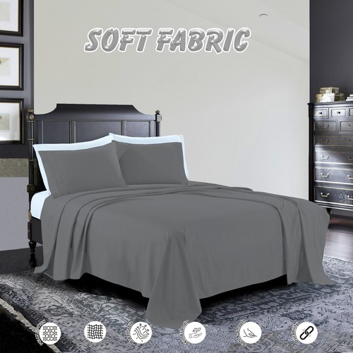Full Flat Sheet Bed Sheets 100% Poly Cotton Single Double King Super King Size - Picture 35 of 109