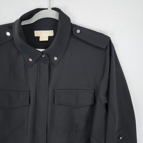 Michael Kors Kleid Damen 2X Schwarz Langarm Gürtel Leichtes Shirt Utility - Bild 2 von 12