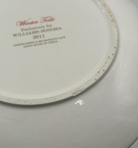 Set di 4 ~ Piatti per insalata fatti a mano Williams Sonoma ""Winter Toile"" 8,5" #2011 - Foto 6 di 6