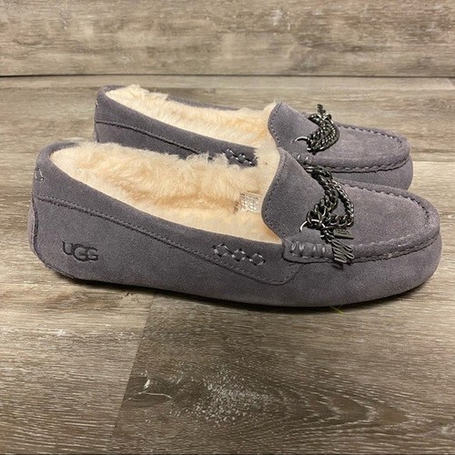 UGG Mokassin Slipper Damen Größe 6 Grau Wildleder Obermaterial - Bild 2 von 10
