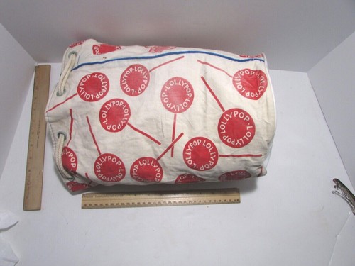 Rare Lollypop Canvas Bag Vintage 60's Beach Bag Bernard for Lou Lubin and Sons - Picture 7 of 12